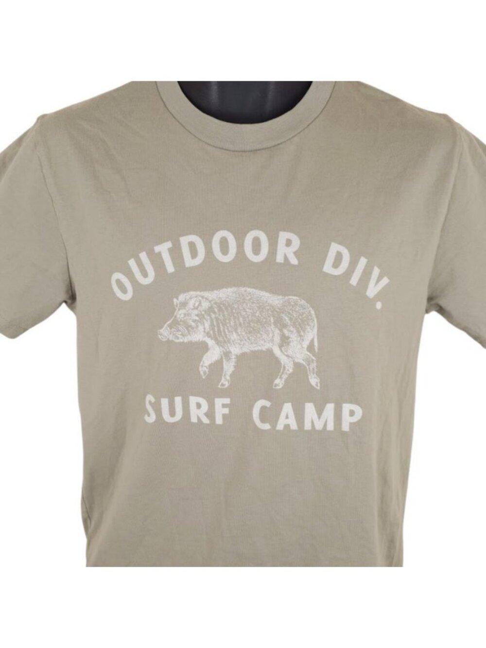 Wild Boar Surf Camp T Shirt Mens Size Small Green Hog Pig Swine Nature Tee